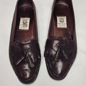 Women's Bruno Magli Red Brown Tassel Loafer Size 9W